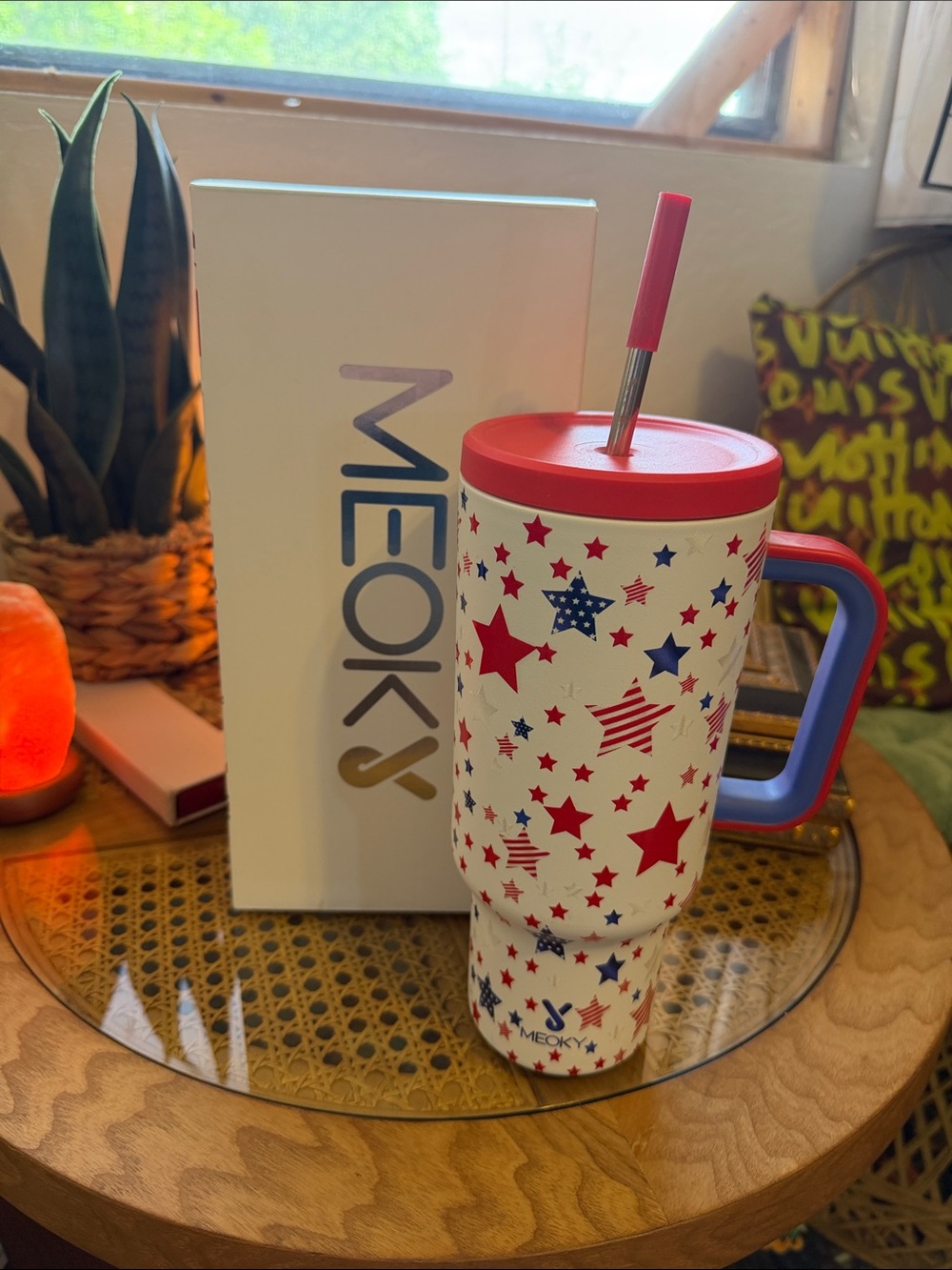 Meoky Patriotic Star Travel Tumbler - Red, White & Blue